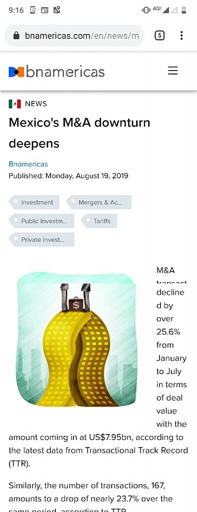 Mexico's M&A downturn deepens